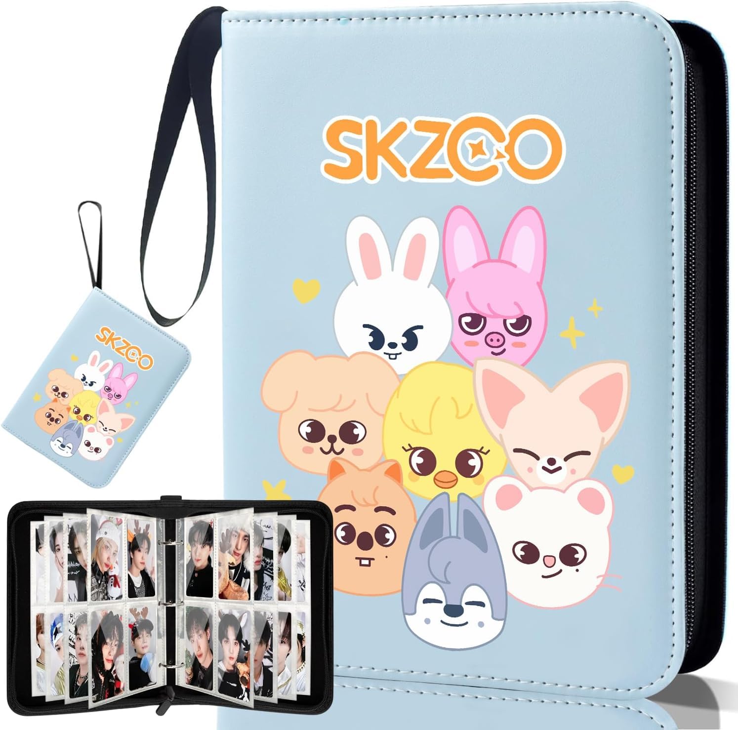 PATPAT® Photocard Binder for Stray SKZ Cards,4 Pocket with 50 Sleeves up to 400 Cards