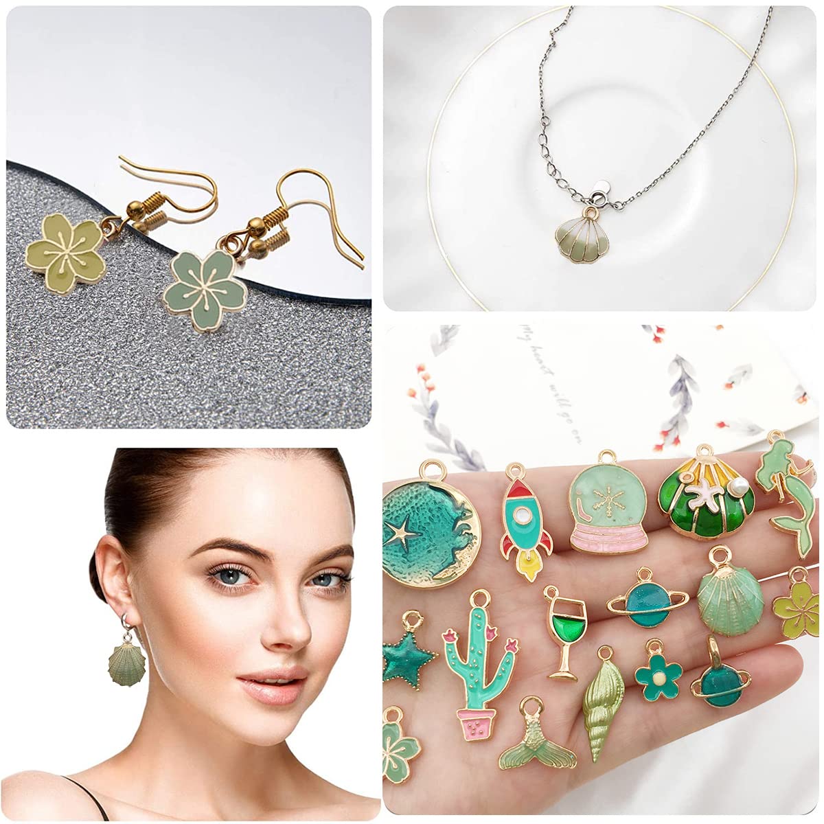 MAYCREATE Jewelry Making Pendant Kit for DIY Crafts featuring 31 Pcs Zinc Alloy Charms | Gold Plated