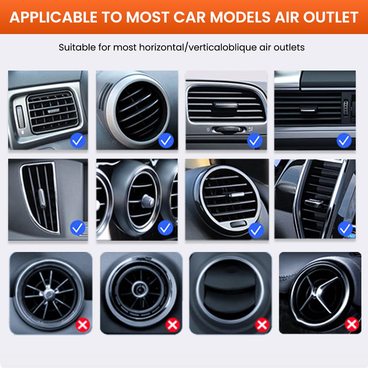 STHIRA Car Cup Holder for Air Vent with Folding Detachable Design and Anti Skid EVA Liner | 2 Pcs ABS Bottle Holder