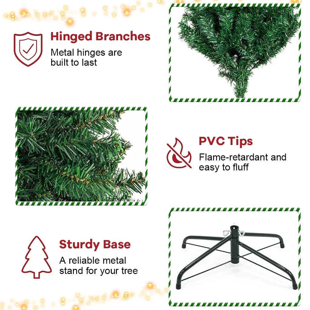 PATPAT Christmas Tree for Home Decor with 550 Branches and Sturdy Metal Stand | 180cm Evergreen