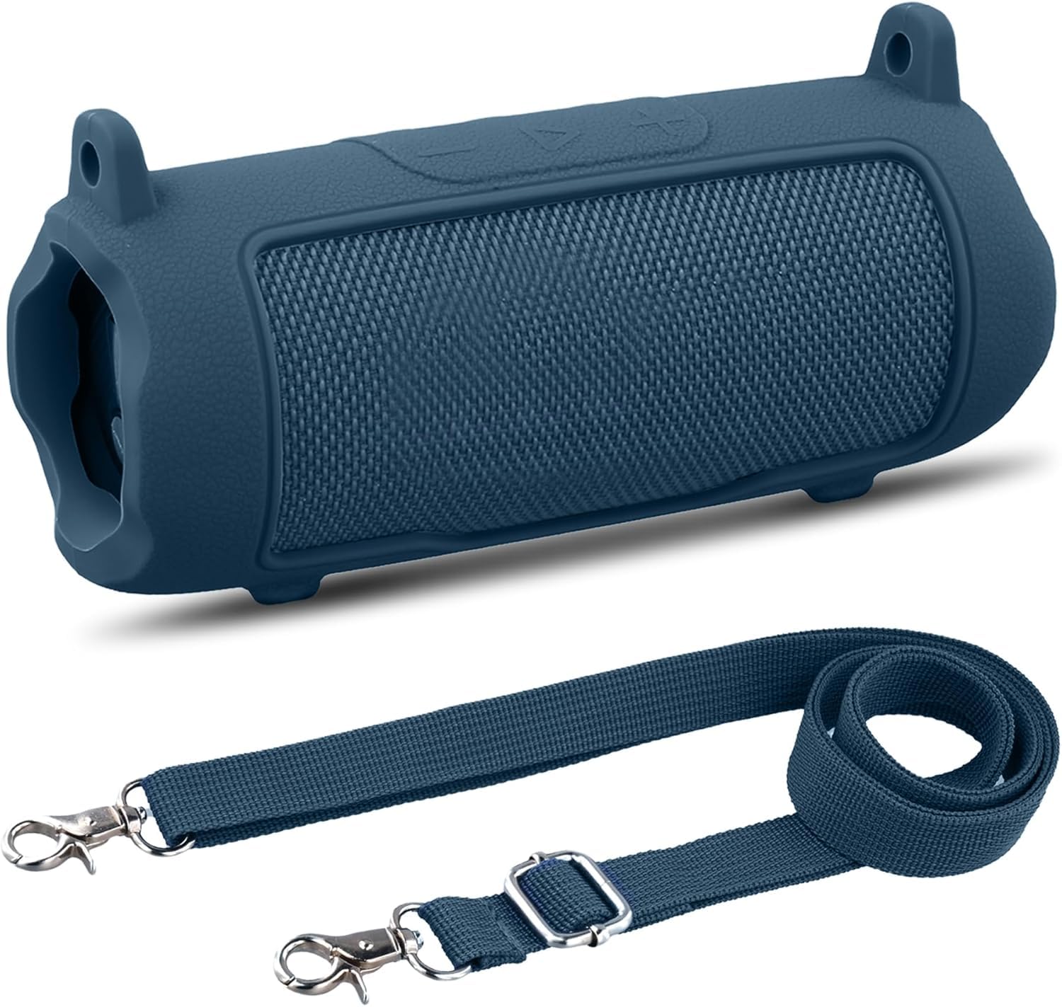 ZORBES Bluetooth Speaker Silicone Cover for JBL Flip 7 with Shoulder Strap and Standing Feet | Blue Outdoor Sling Carrier