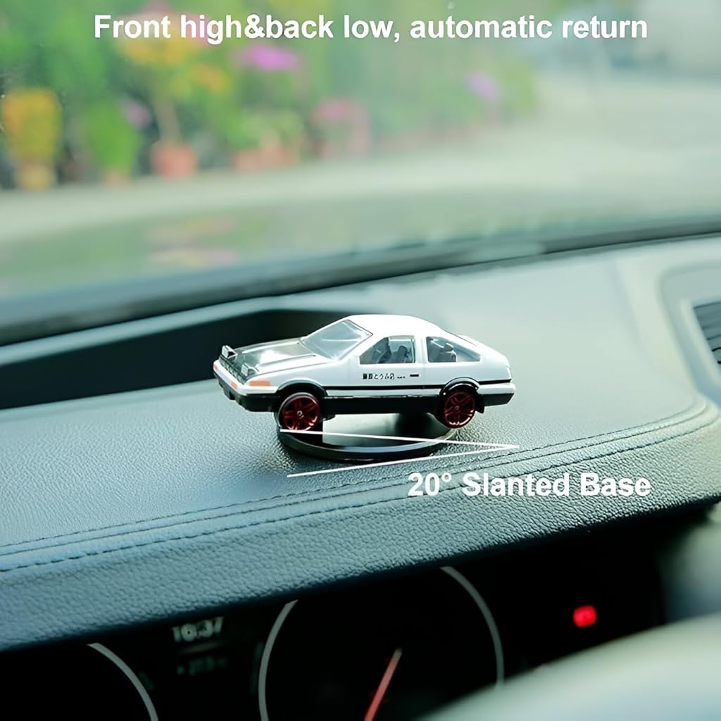 STHIRA® Mini Car Model Drifting AE86 with Self Adhesive Base 2.95inches Alloy Initial D Dashboard Charm Desk Room Ideal Birthday Gift 3PCS