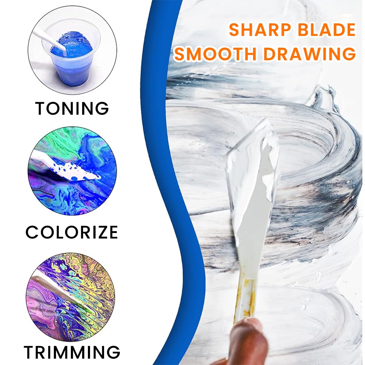 HASTHIP Plastic Spatula Palette Knives for Painting with Ergonomic Handles | 30 Pcs Set