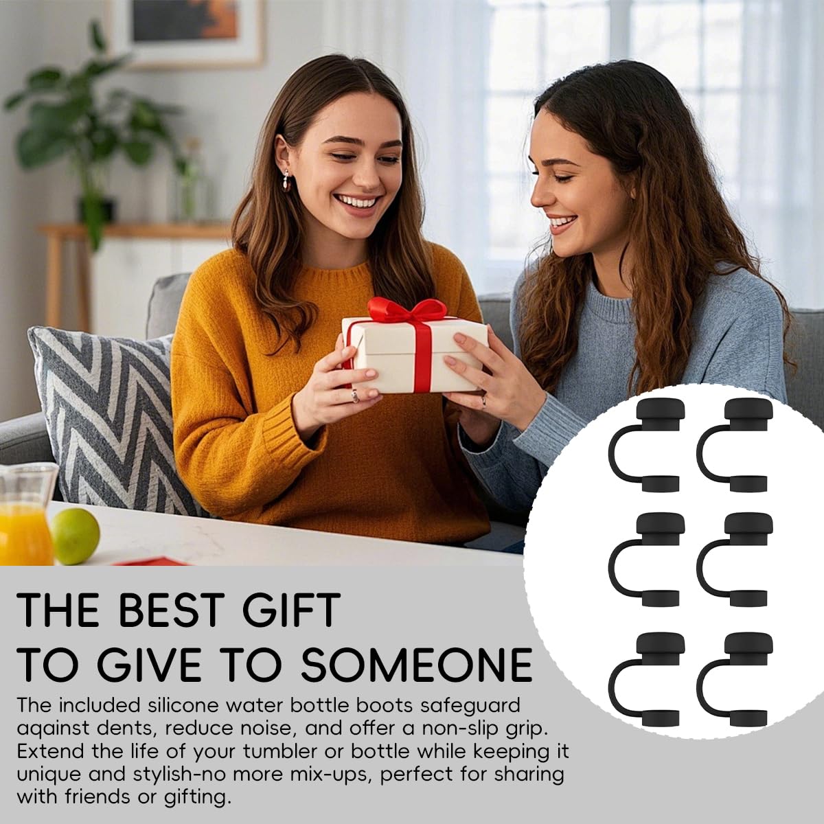 ZIBUYU Universal Straw Lid for Stanley Cups with Leakproof Sealing | 6PC BPA-Free Silicone