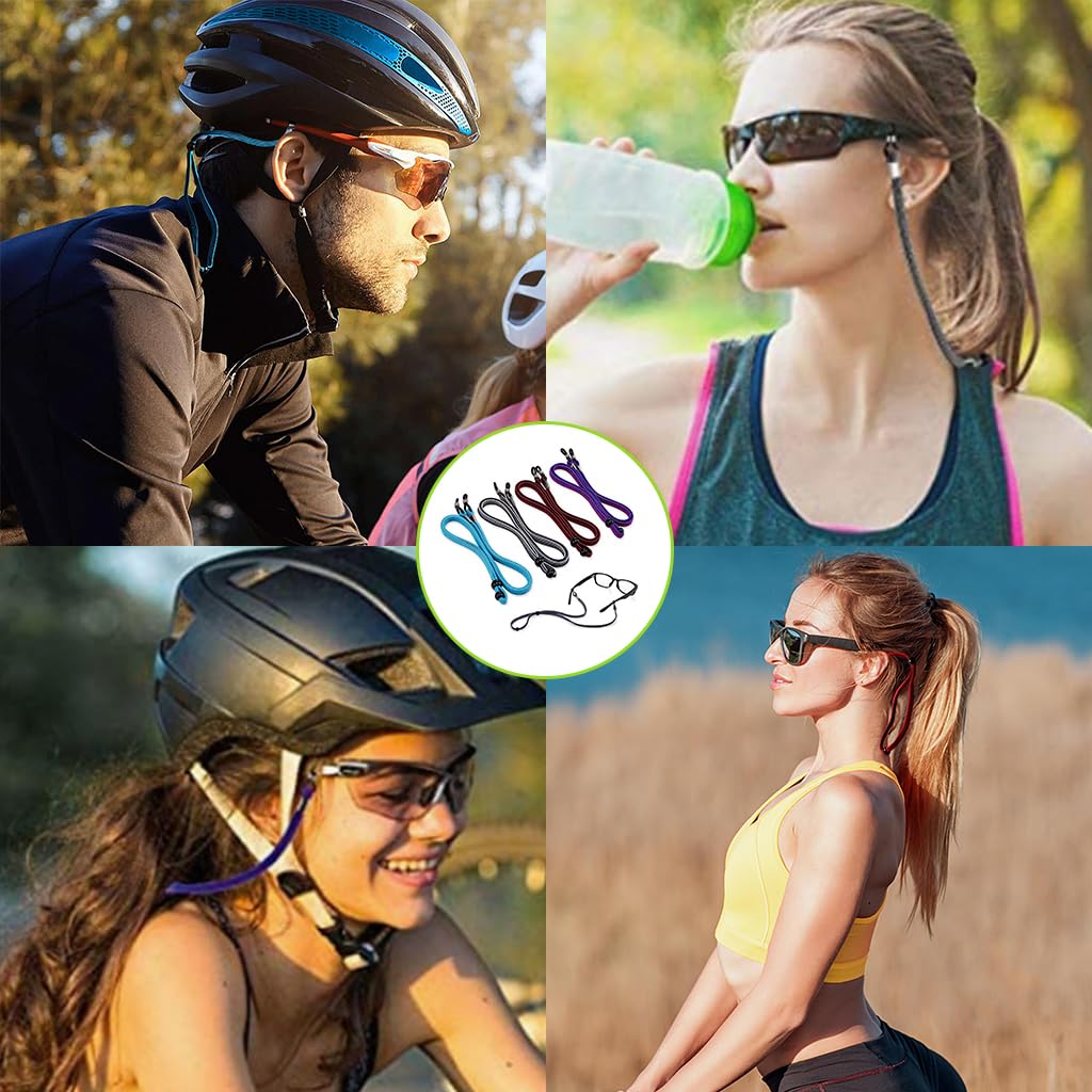 HASTHIP Specs Holder Strap for Glasses with Adjustable Grippers and 27.5 in Polyester Cord | 4Pcs Set for Active Wear