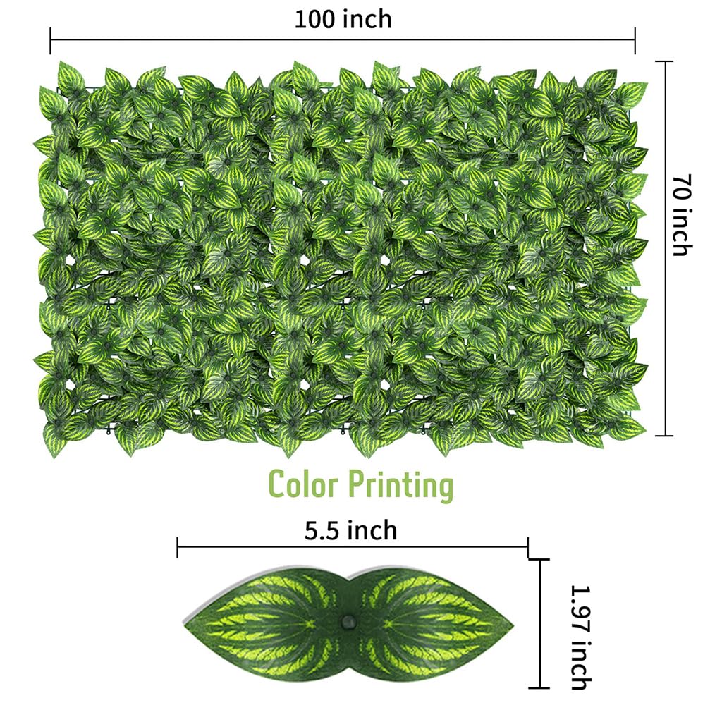 ZIBUYU Artificial Leaves Mat for Wall and Balcony Decoration 1m x 3m Dark Green | Easy to Install Privacy Fence Panel