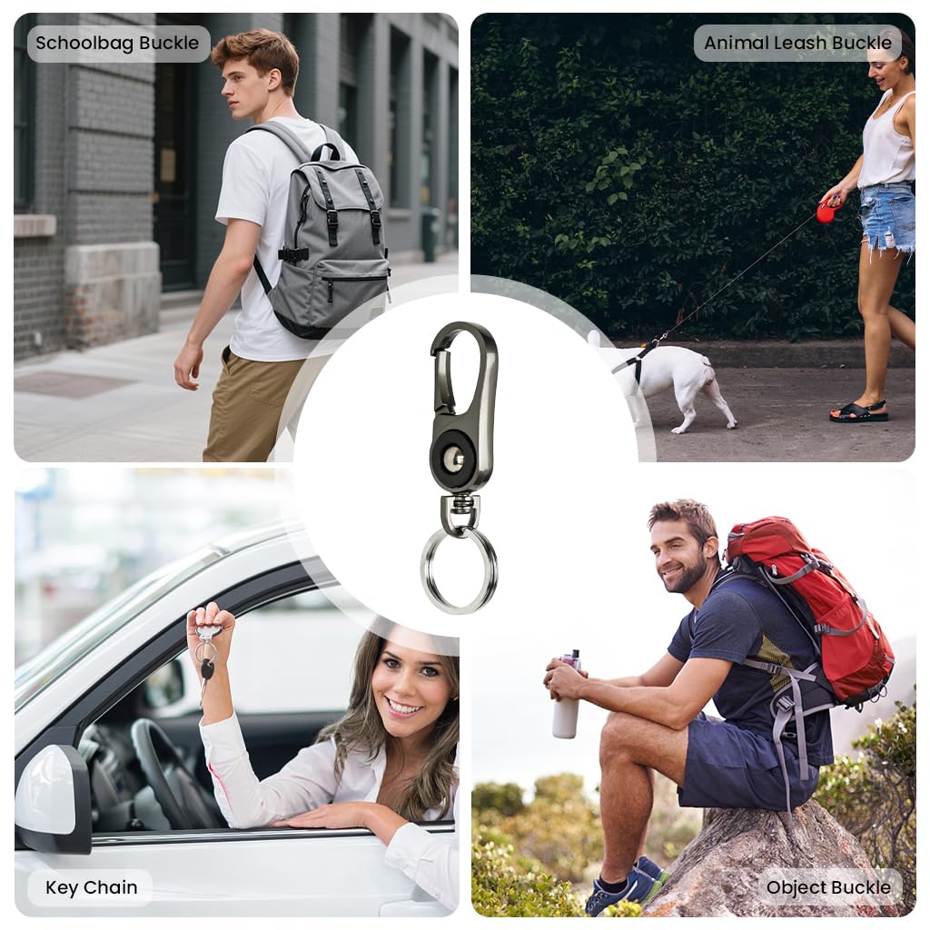 Zibuyu Mens Key Chain with Dual Rings for Car and Home Keys featuring Zinc Alloy Silver Finish