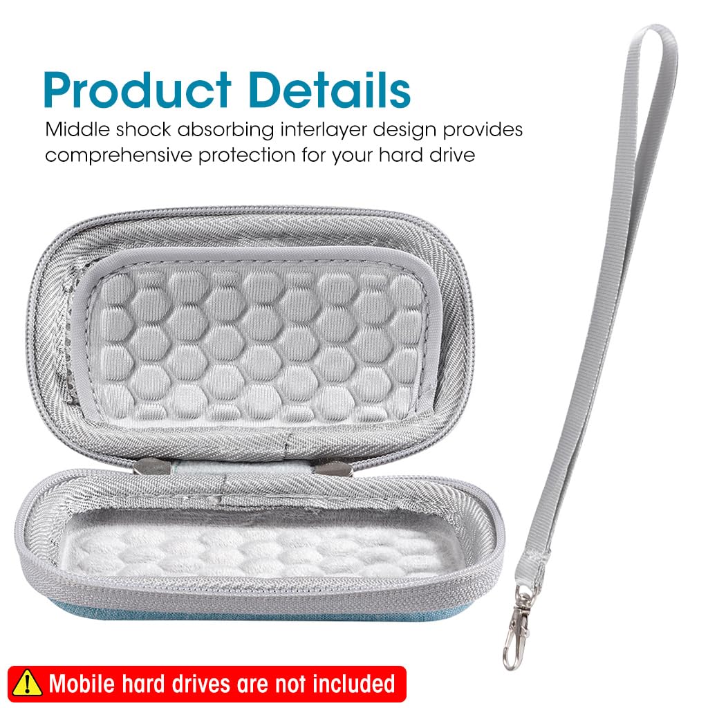 Verilux Carrying Case for SanDisk Portable SSD featuring EVA Hard Shell and Dual Zippers | 12.2×8×3.5 mm Travel Bag