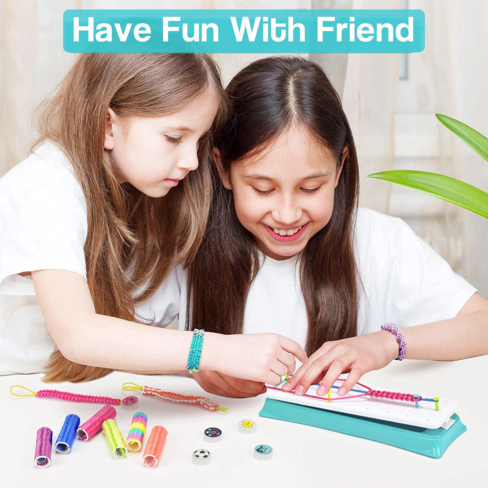 PATPAT Bracelet Making Kits for Girls - Friendship Bracelet Kit DIY Arts and Crafts for Kids Toy with 12 Colors Bracelet Threads, Charm Birthday Gifts for Girls Ages 6,7,8,9,10,11,12