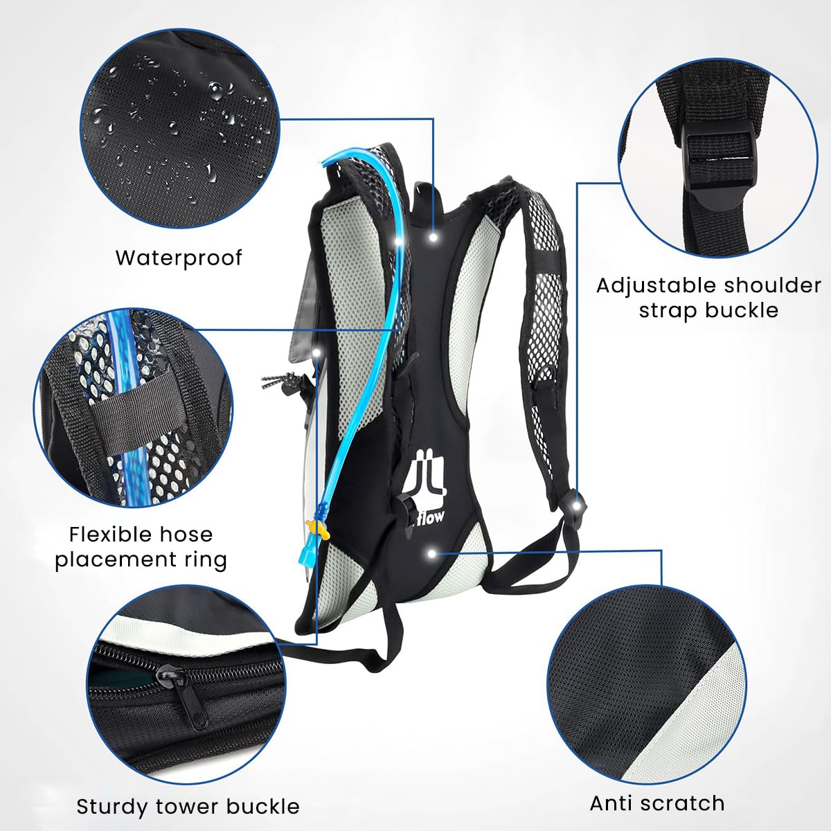 Proberos® Sport Hydration, 2. L Hydration Backpack Water Bag Outdoor Trekking Tactical Riding Water Bag, Water bladder capacity for motorcycling, cycling, trekking, running and outdoor adventure