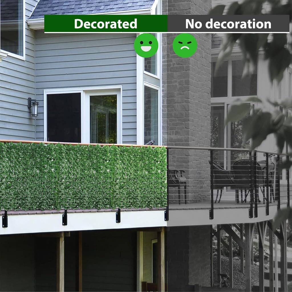 HASTHIP Artificial Grass Trellis for Garden and Balcony with UV Proof Faux Ivy 1×3 m | Green Privacy Fence Panel