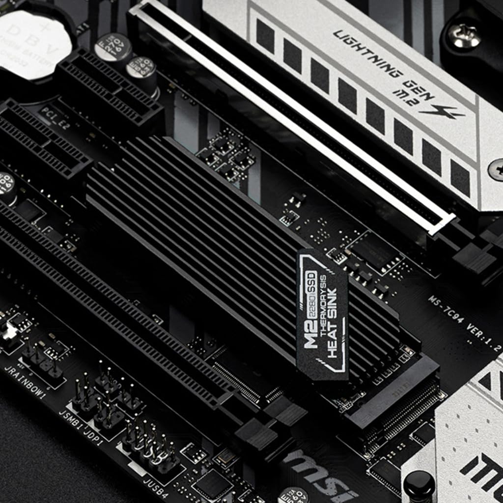 ZORBES M.2 SSD NVMe Heat Sink for 2280 Drives featuring Double Side Cooling and Aluminum Body | 3 PCS with Thermal Pads