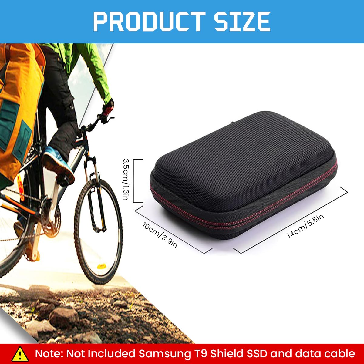 Zeitel Hard Carrying Case for Samsung T9 SSD featuring EVA Waterproof Shell | 2PCS Black