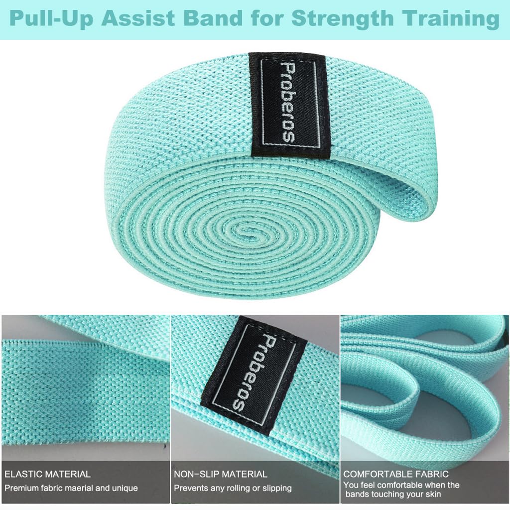 Proberos Resistance Band for Workout with 6.6 ft Length and 24 lbs Resistance | Green Fabric for Home Exercise and Recovery