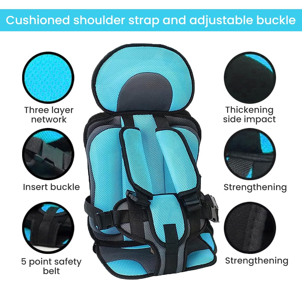 SNOWIE SOFT® Seat Liner Pad for Baby with Safety Belt, Breathable Safety Seat Liner Pad for Strollers, Scooter, Portable Seat Pad for Kids Age 4-12