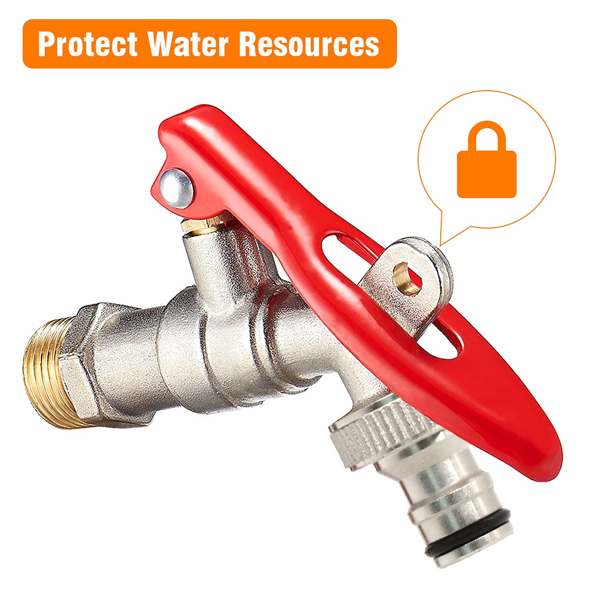 Optifit Tap Lock for Outdoor Garden Use featuring 1/2 inch Thread Brass Design | Anti Theft Faucet