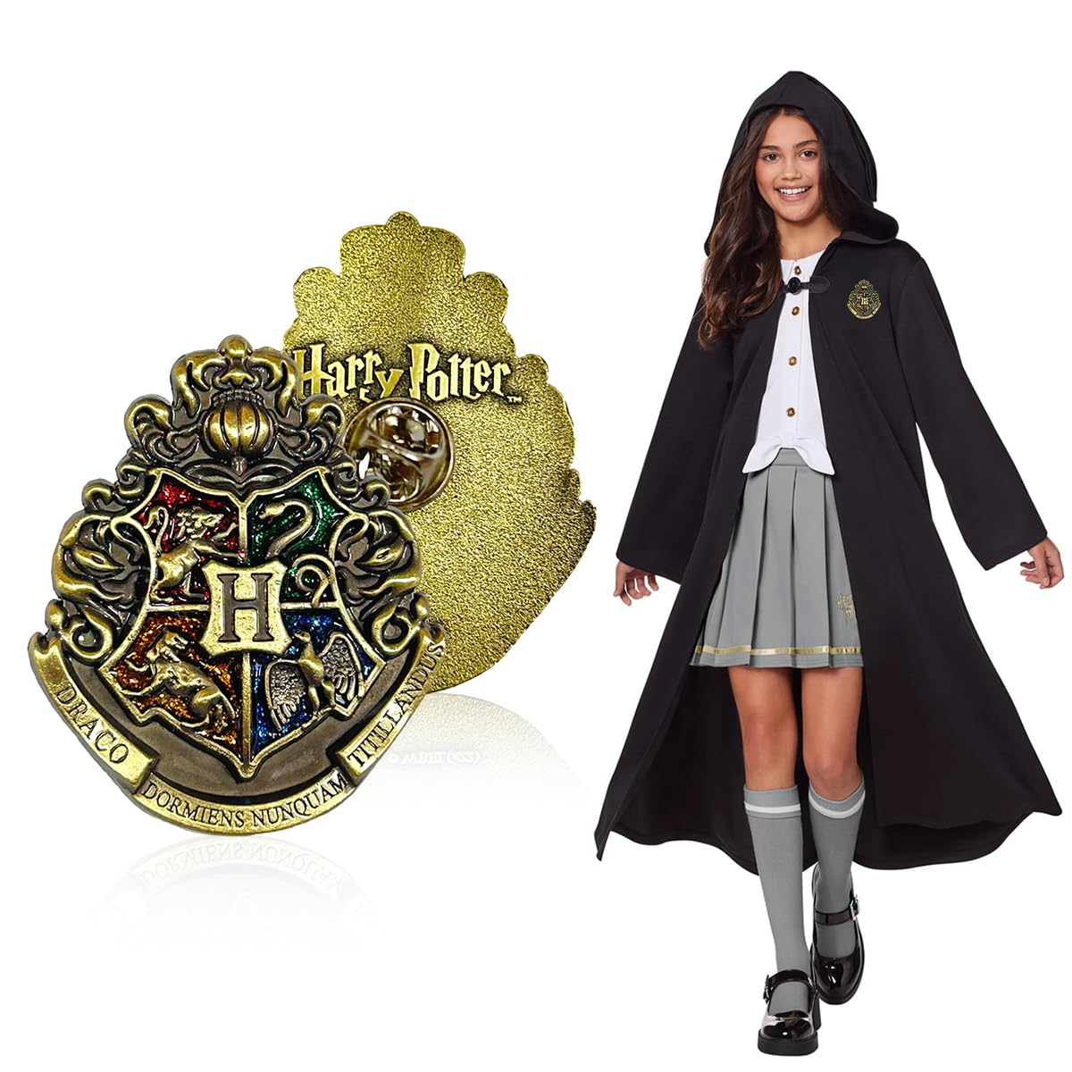 SANNIDHI® Hogwarts Badge for Boy Girl,Zinc Alloy Brooch - Costume Badge Harry Potter Theme Cosplay Badge Halloween Costume Accessory Kids Gift Badge Toy(Hogwarts)