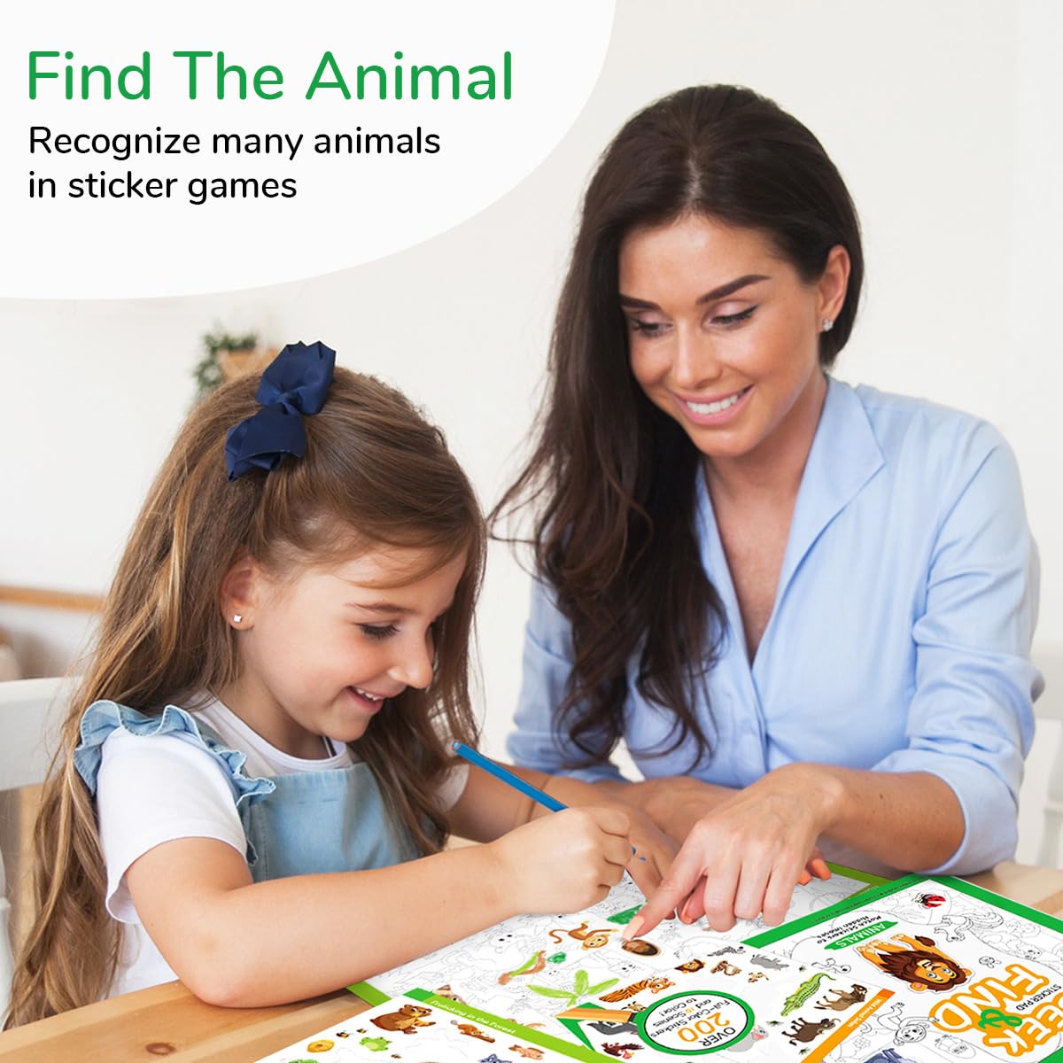 PATPAT Cartoon Jungle Animal Sticker Book for Kids with Seek and Find Pages | Educational Fun