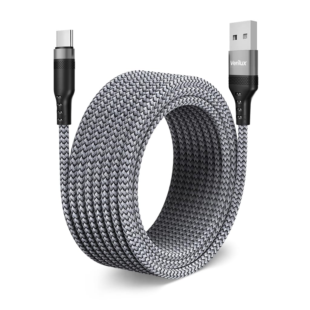 Verilux® TYPE C Charging Cable 15W 3A Fast Charging Cable 16.4ft Long TYPE C Charging Cable Data Cable Support 480Mbps Data Transmission Compatible with Phone, Tablet, PS5