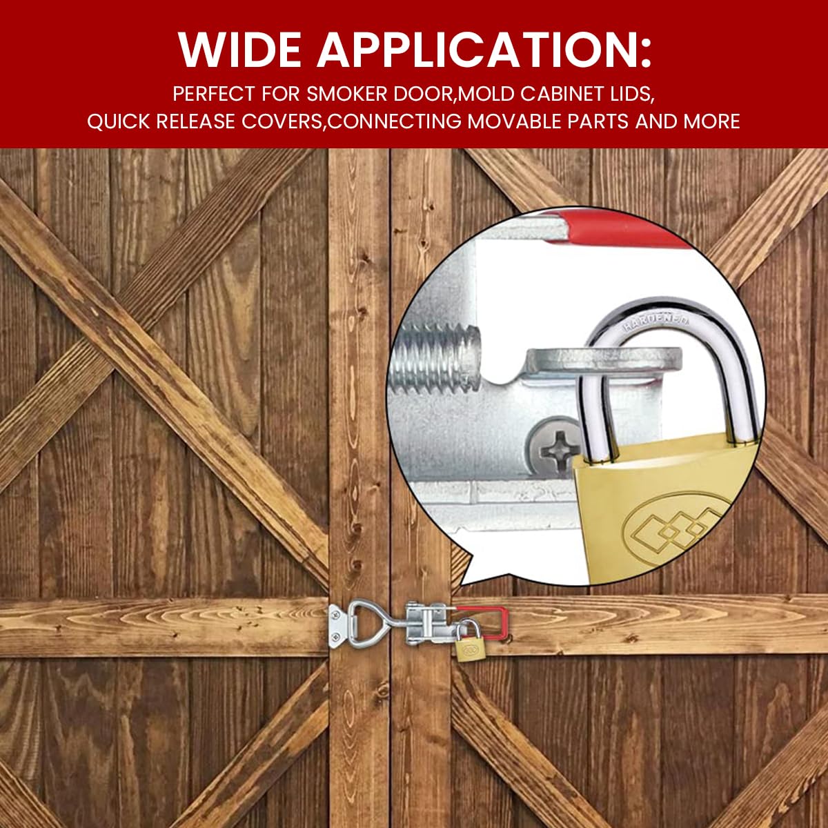 Serplex Toggle Clamp Latch for Cabinet and Tool Box with Lock Hole Featuring Over Center Mechanism and 330lbs Capacity