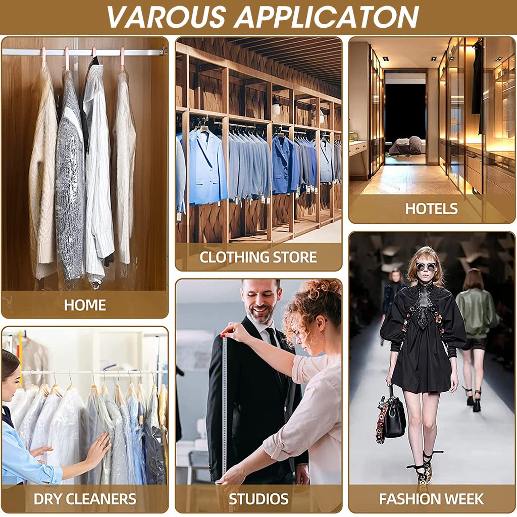 HASTHIP Plastic Hanging Garment Bag for Wardrobe Storage with Hanger Hole | 30pcs 23.6 x 35.4 in Transparent Dustproof Covers