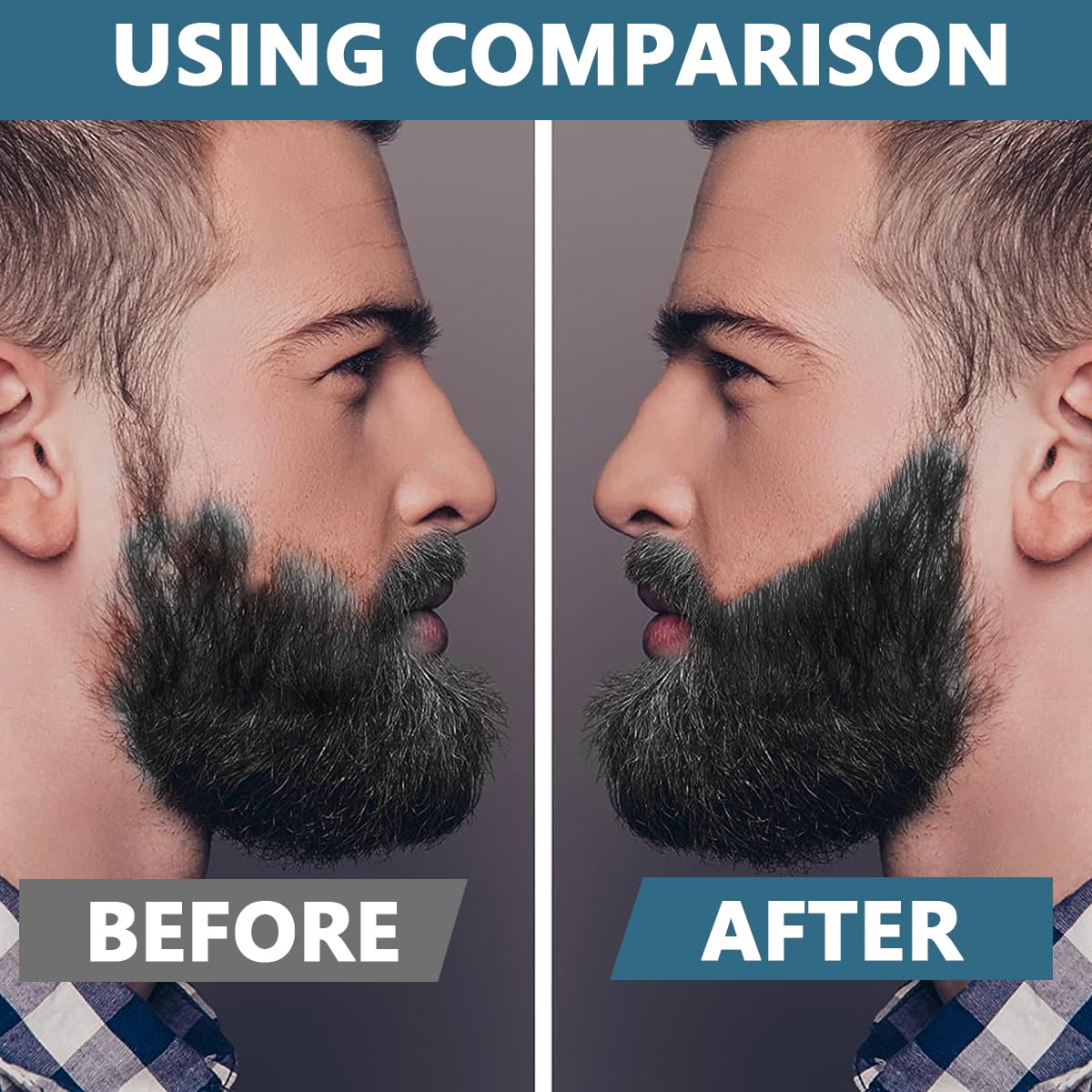 MAYCREATE Beard Pencil Filler for Men with Dual Tip Brush and Comb | Sweatproof Dark Styling