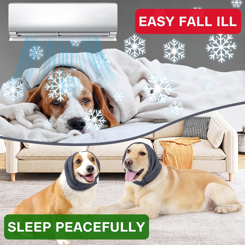 Qpets Dog Ear Muffs for Cold Weather and Post Surgical Care with Stretchy Dacron Fabric 25–38cm | Soothing Ear Protection