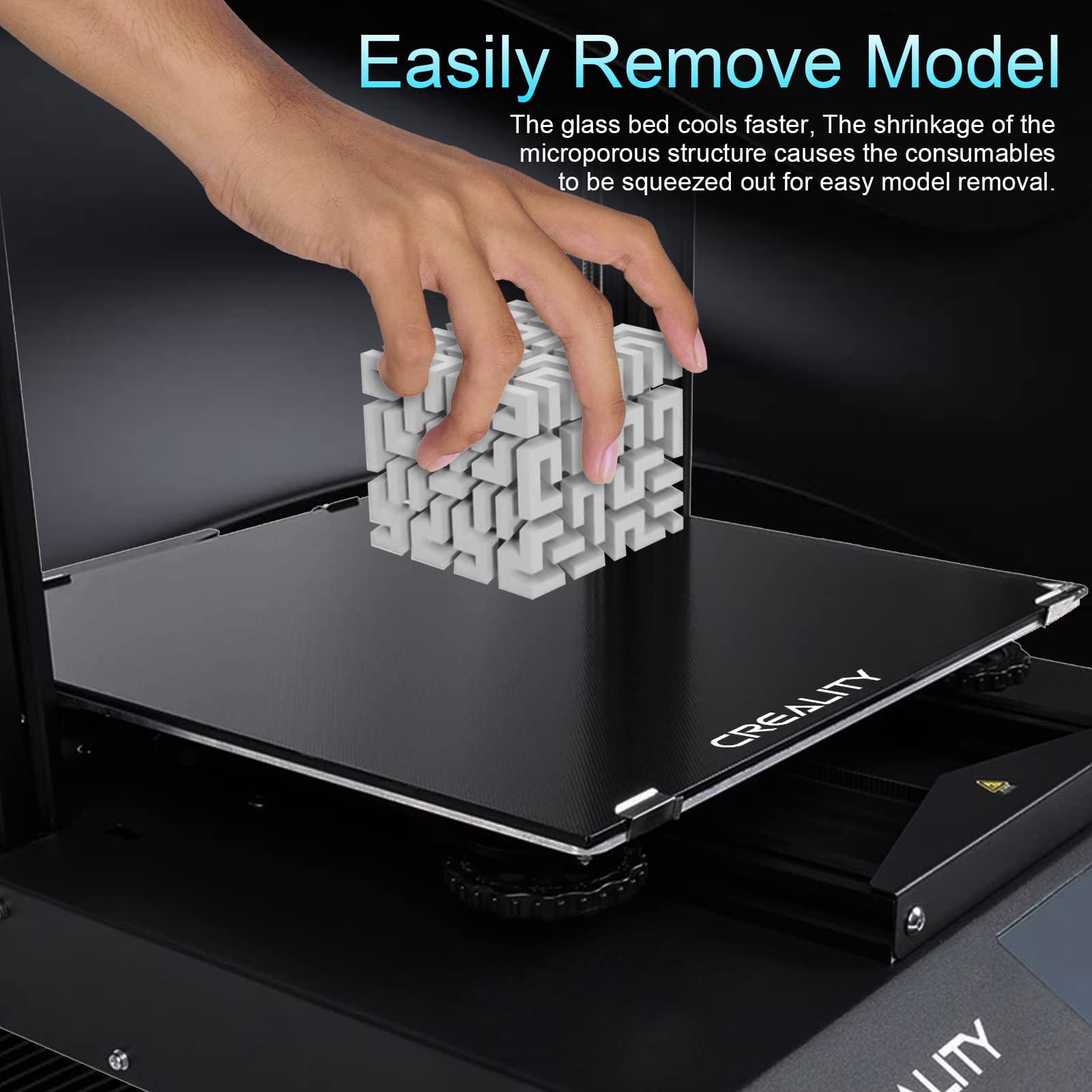 ZORBES 3D Printer Bed for Ender 3 and Ender 5 featuring 235x235x4mm tempered glass surface