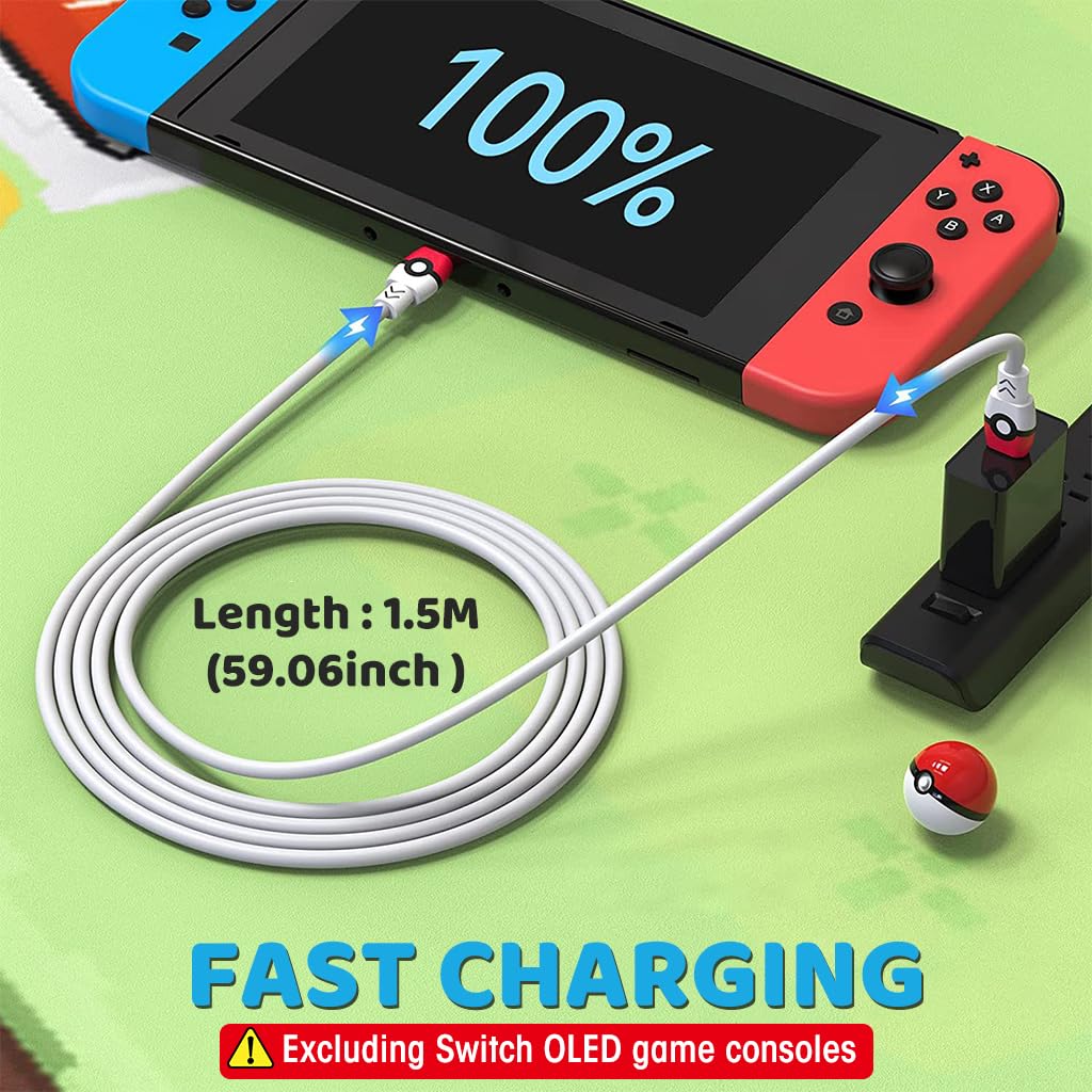 Zeitel Type C to Type C PD 20W Charging Cable for Gaming Controllers featuring 4.9ft Length and Ball-Shaped Protector | Compatible with Switch, PS5 and Xbox Series