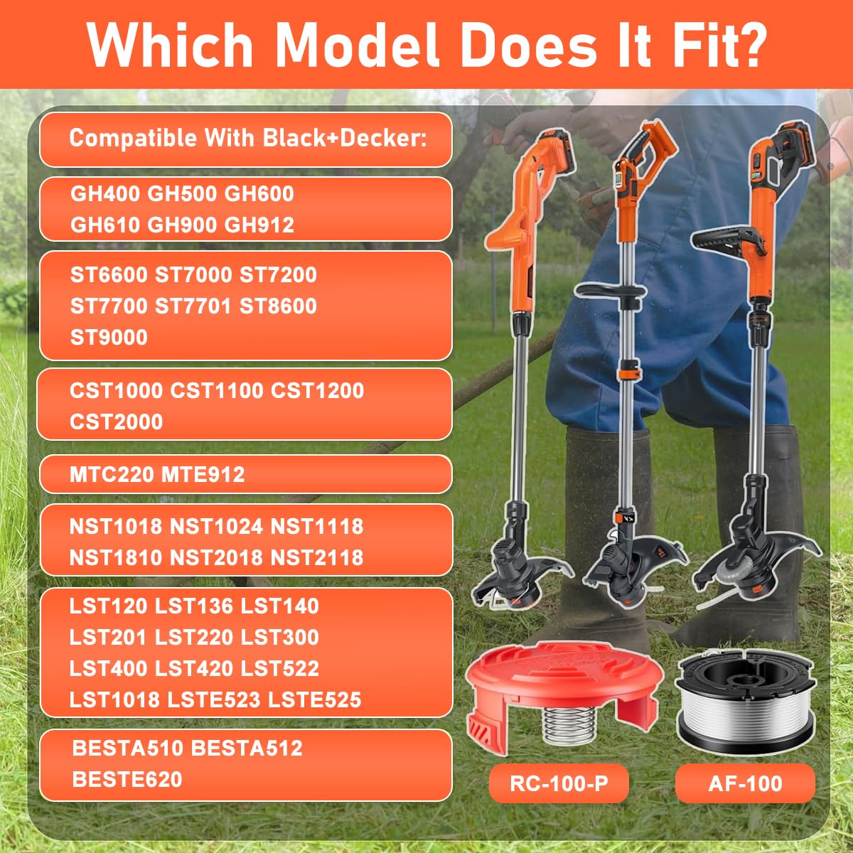 HASTHIP Grass String Trimmer Wire for BLACK+DECKER featuring 30ft Nylon Spool | Easy Installation