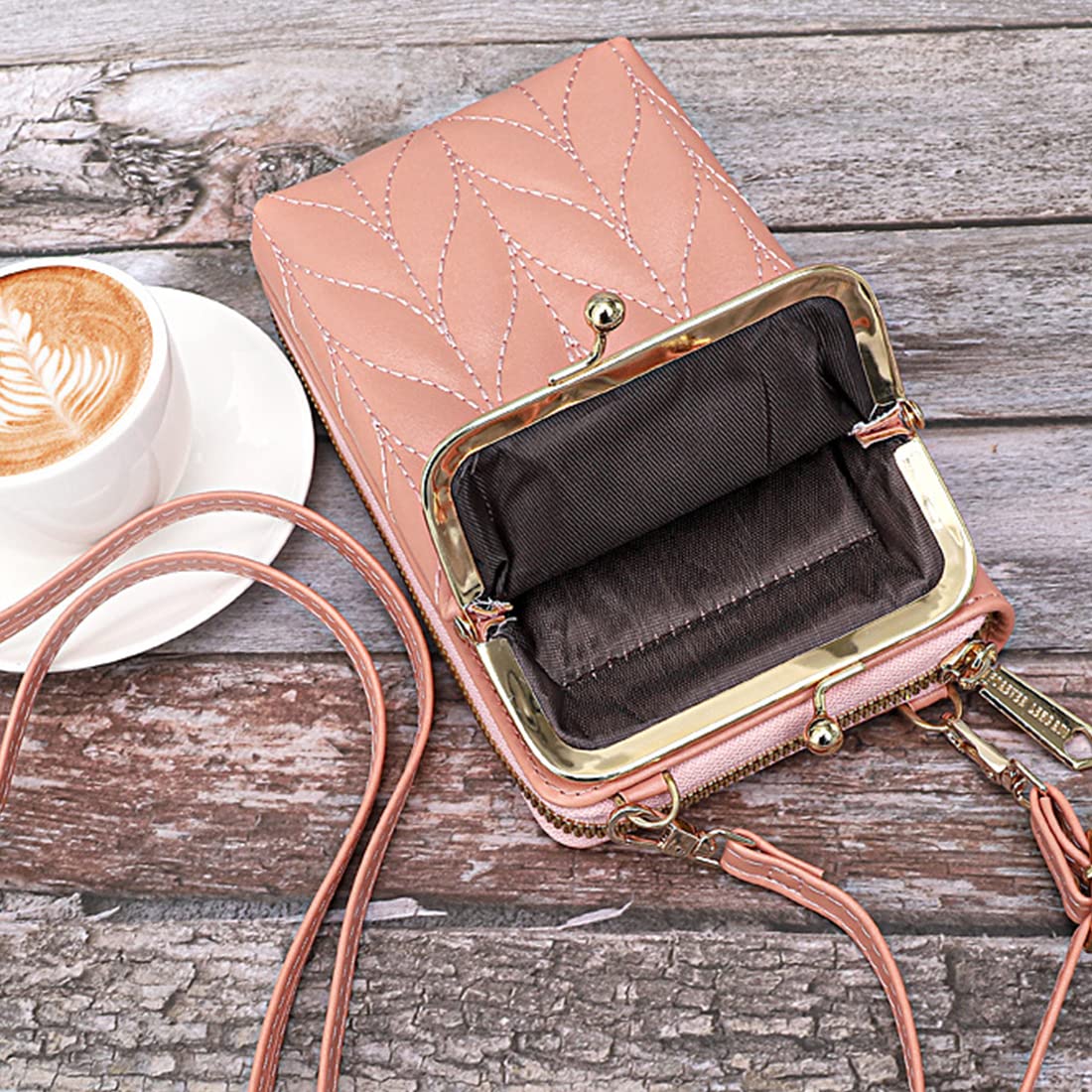 ZIBUYU Mobile Sling Bag for Women Stylish Latest Shoulder Sling Bags for Girls Designer Cross Body Bag Small Phone Bag PU Leather Sling Bags for Women Gift for Girls - Black