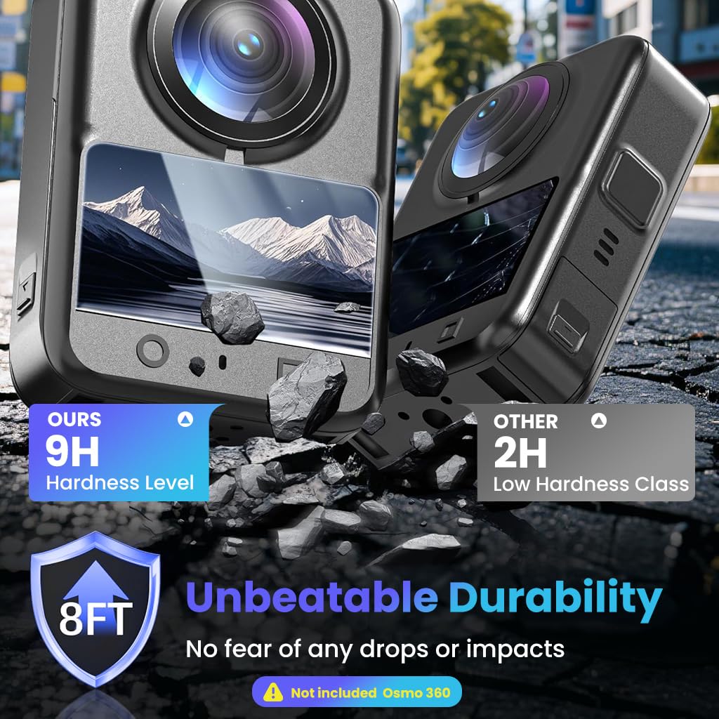 ZORBES Screen Protectors for DJI Osmo 360 with 9H Hardness Tempered Glass & Anti-Glare Clarity