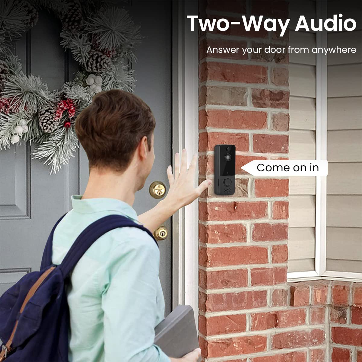 ZORBES Video Door Bell for Home with 1080P HD Camera and 140° Motion Detection | WiFi Night Vision 2-Way Audio