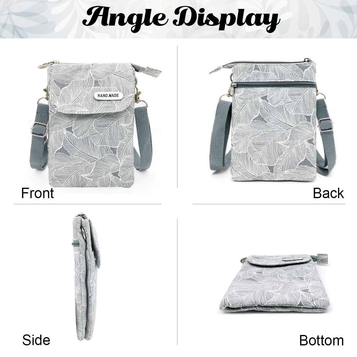 PALAY Women Purse Bag for Casual Outings with Adjustable Strap and 13.5x19.5cm Canvas Design