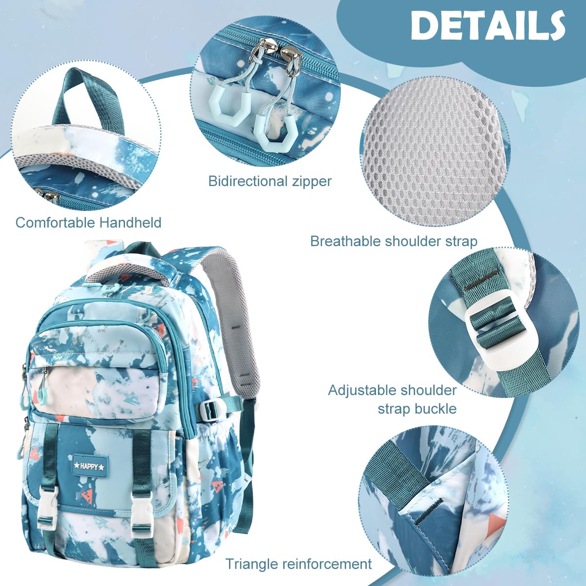 PALAY School Backpack for Kids with 13.3 in Laptop Compartment and Trolley Strap | Waterproof Oxford Cloth