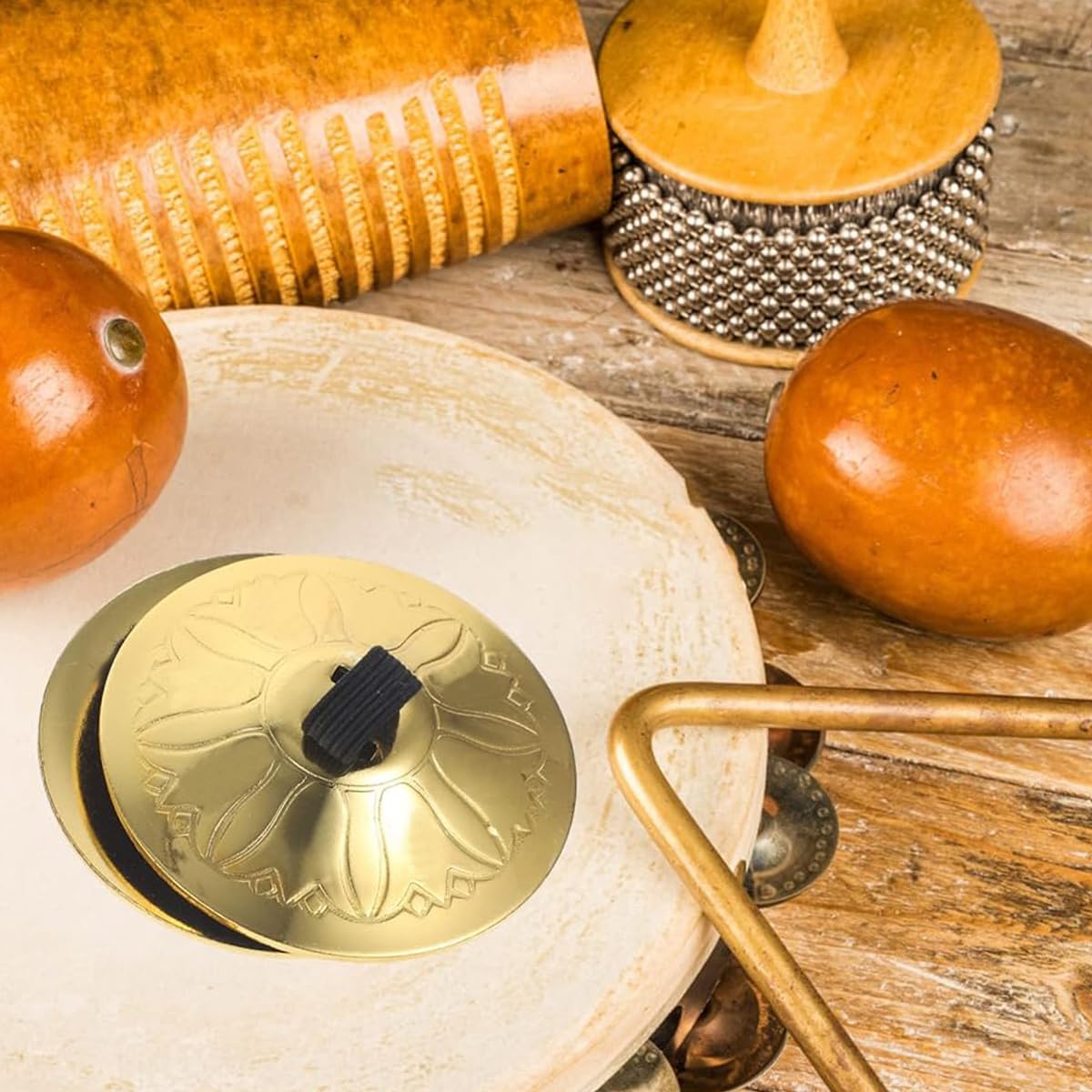 Proberos Finger Cymbals for Belly Dancing 5.3cm Dia with Traditional Sagats Design | Copper 2 Pairs