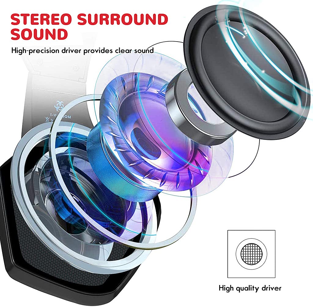 Verilux Gaming Headset for PS4 and PS5 with 40mm Stereo Surround Sound and LED Lights | Noise Cancelling Mic