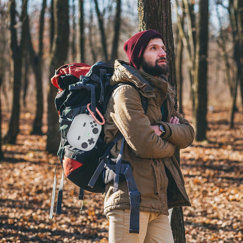 ZORBES Earbuds Case Cover for Samsung Galaxy Buds 3 with Carabiner featuring Retro Gaming Design | Grey Silicone Protective Skin