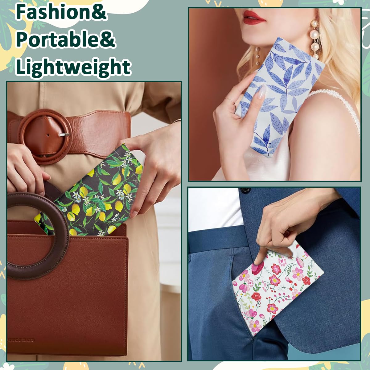 MAYCREATE Sunglasses Pouch 6PCS 182x95mm for Women Girls with Self Closing Design | Waterproof PU Storage Case