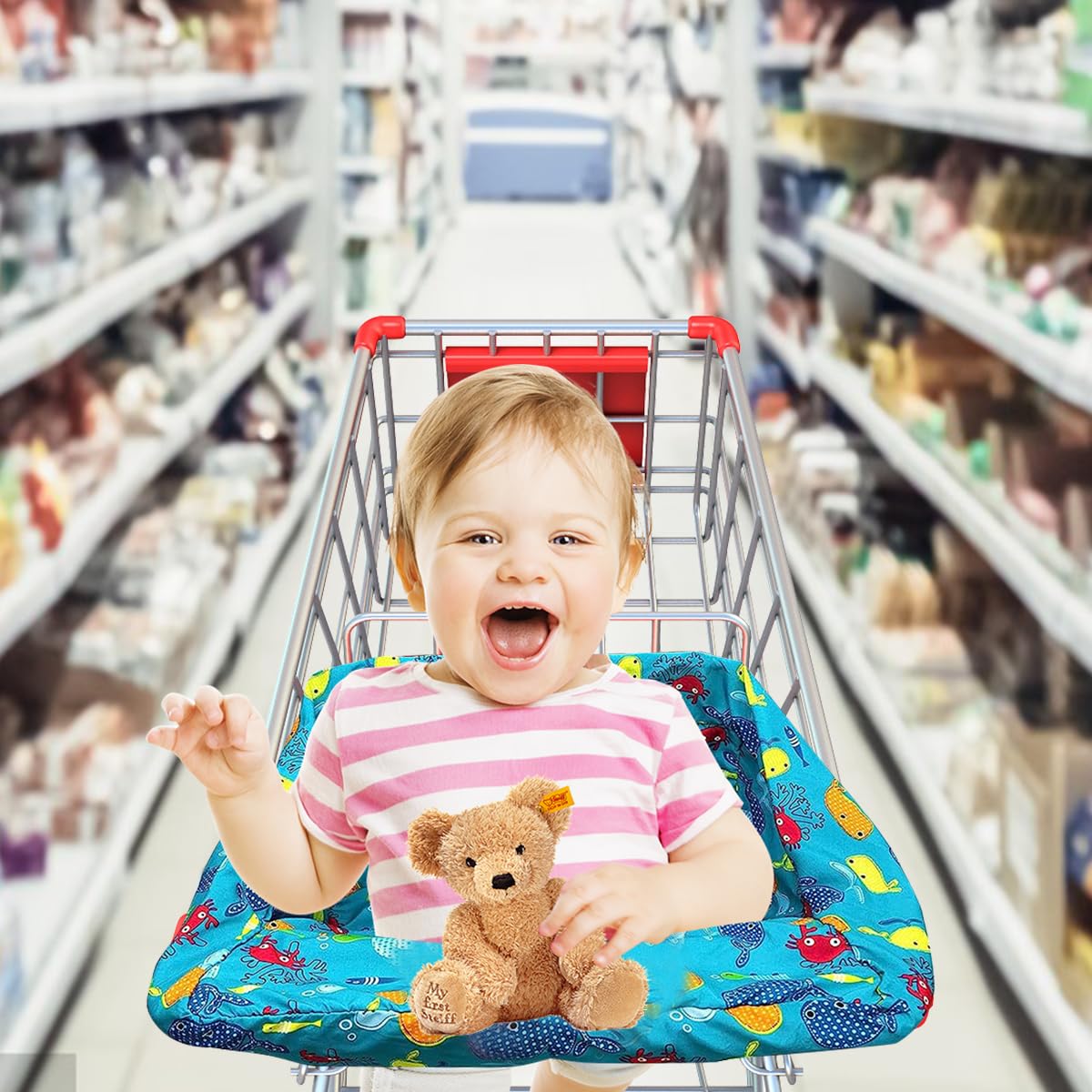 SNOWIE SOFT Shopping Cart Cover for Baby with Soft Padded Seat and Elastic Closure | Portable High Chair and Buggy Seat Protector