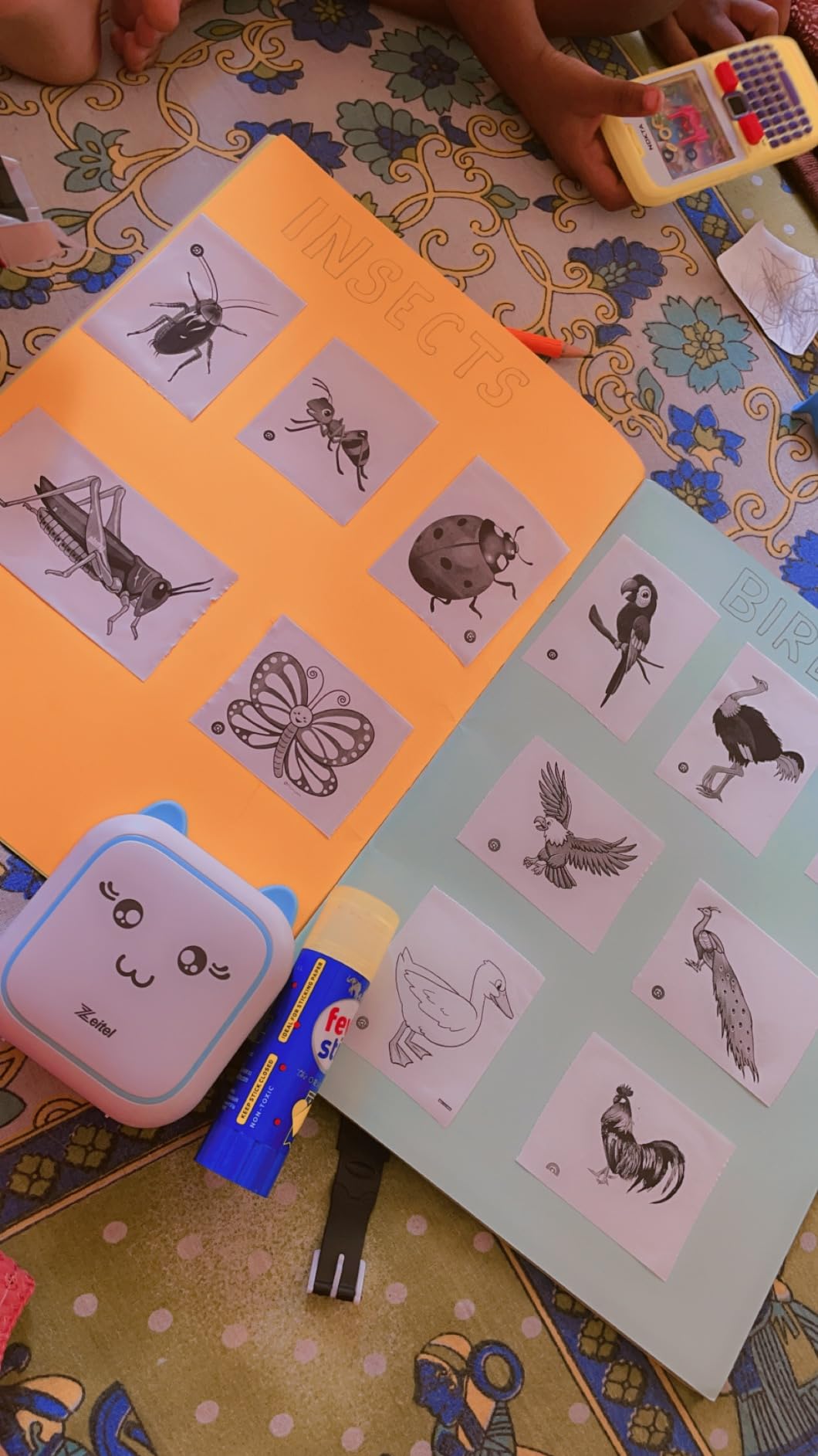 Zeitel® Portable Thermal Mini Printer for Students Home Use Bluetooth Mobile Android iOS Sticker Question Bank Flashcards Journal Photos Notes Label 2 PCS