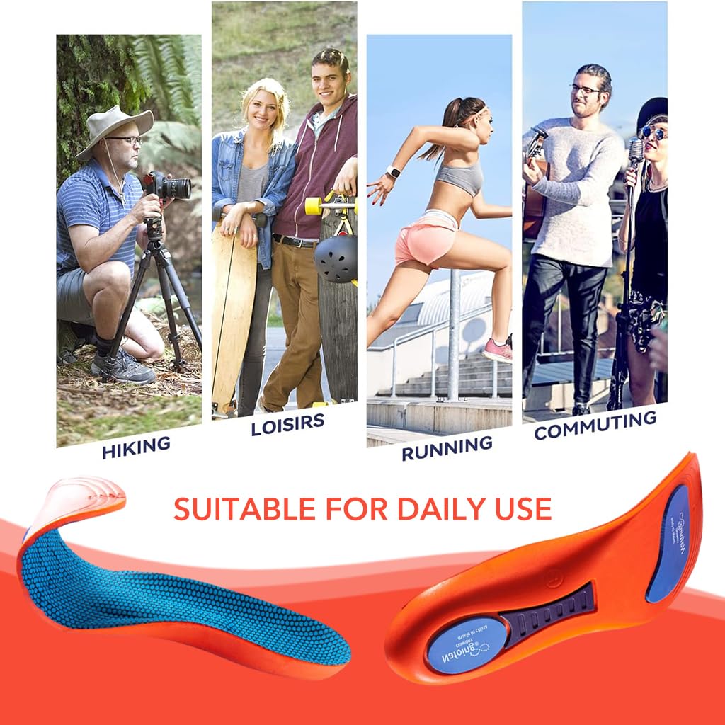 Optifit Insoles for Shoes with Ergonomic Cushion Design and Breathable EVA Material | Fits Size 7-8