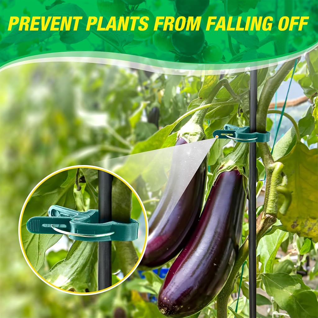 Supvox Plant Support Clips for Climbing Plants featuring Flexible Release Design | 120 pcs Reusable Spring Steel
