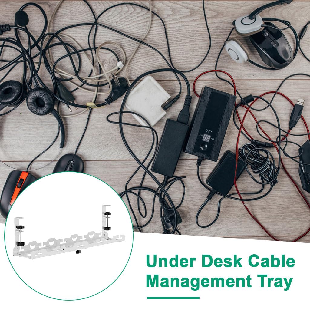 Climberty Cable Management Under Desk for Workspaces with 15.7–29 in Adjustable Length | Screw-Fixing Carbon Steel Organizer