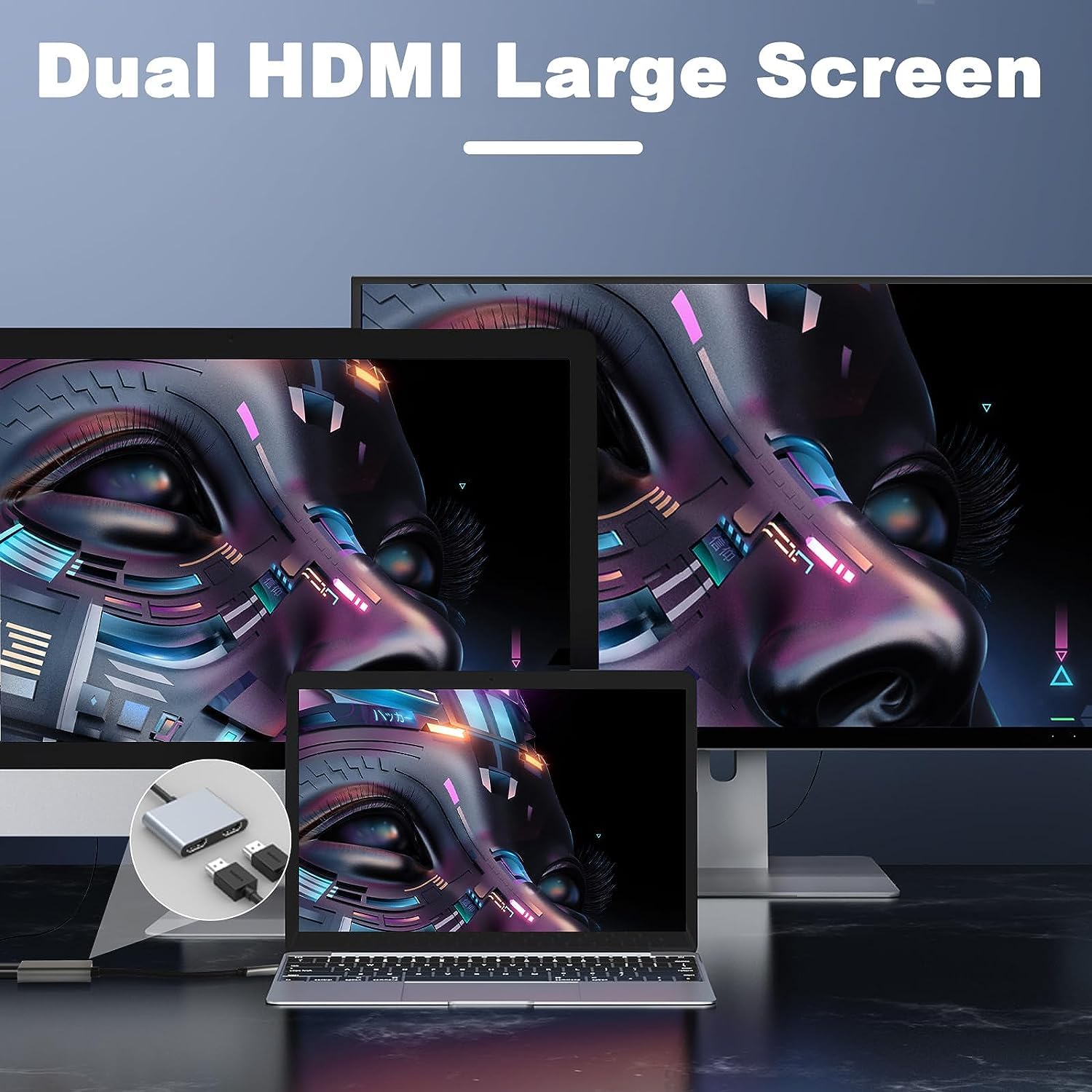 Verilux USB C to HDMI Adapter with Dual HDMI Ports 4K 60Hz for MacBook Pro Air and Dell XPS