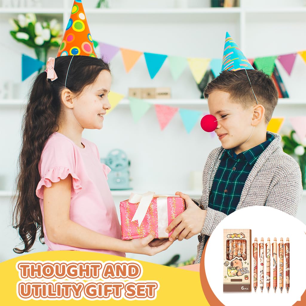 Climberty Erasable Gel Pens for Students and Office with Cute Capybara Design 18PCS Set