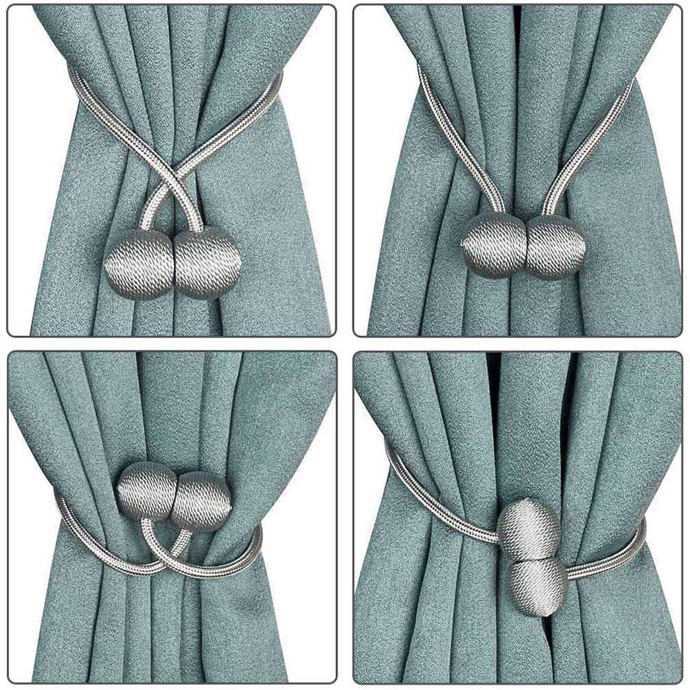 HASTHIP Magnetic Curtain Tiebacks for Home and Office with Strong Nickel Plated Magnet | Pack of 2