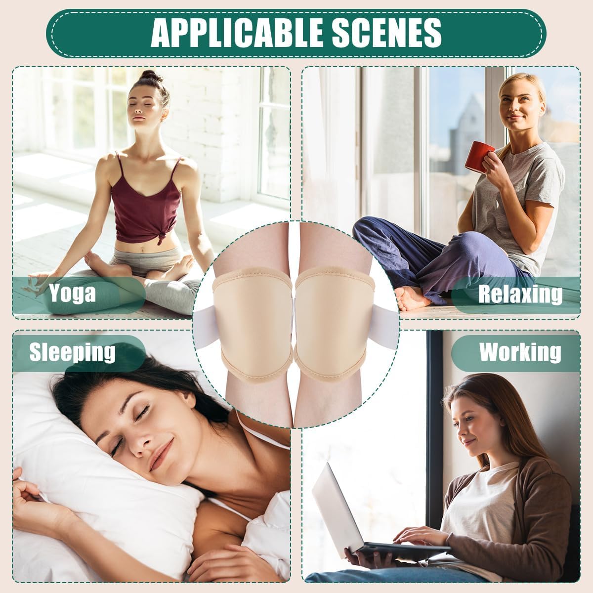 HANNEA Castor Oil Pack Set for Knee with Adjustable Elastic Strap and Cotton Pads | Reusable for Pain Relief and Circulation