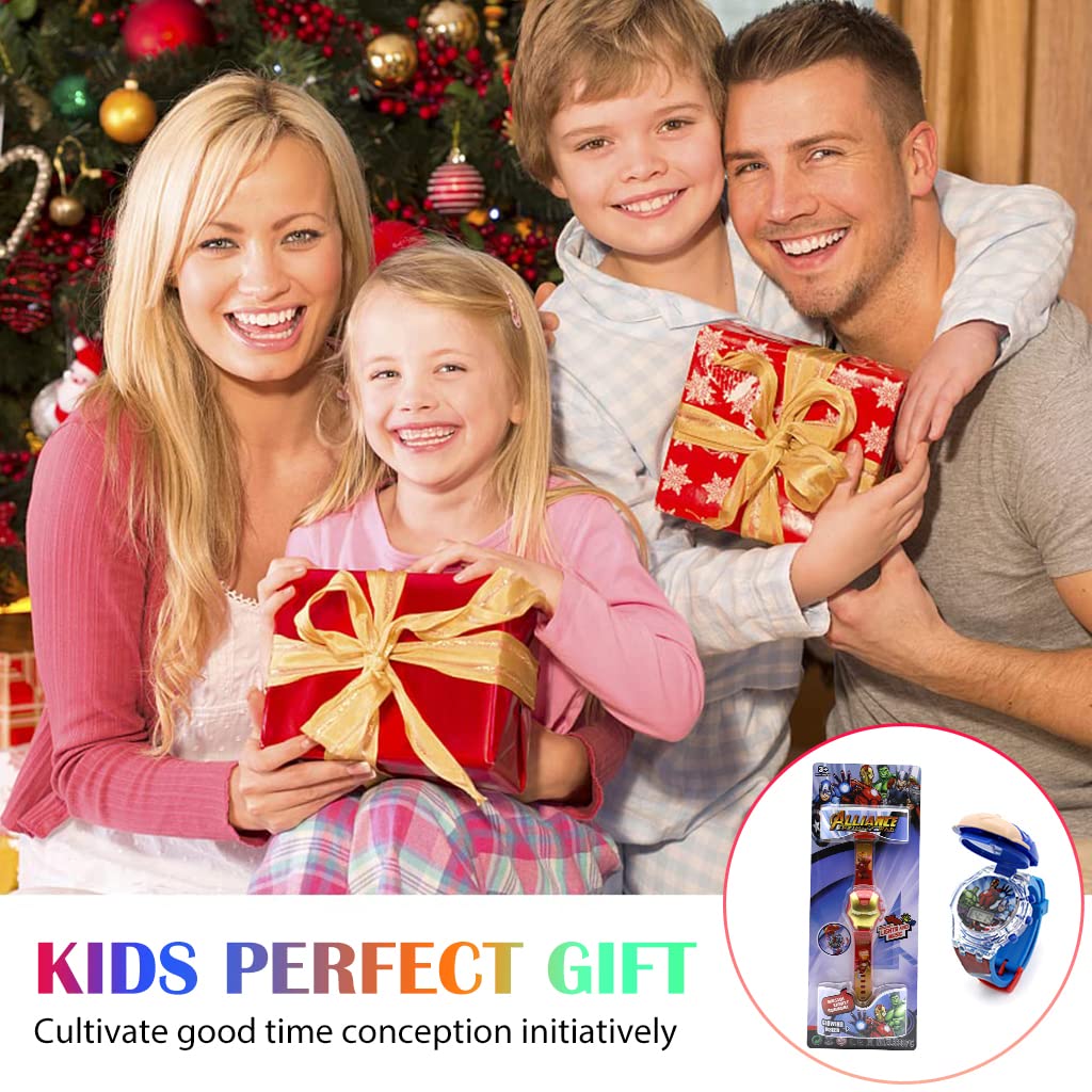 PATPAT Cartoon Kids Watch for Boys with Light and Music, 2pcs 28mm Digital Wristwatch | Adjustable Strap for Ages 2–5