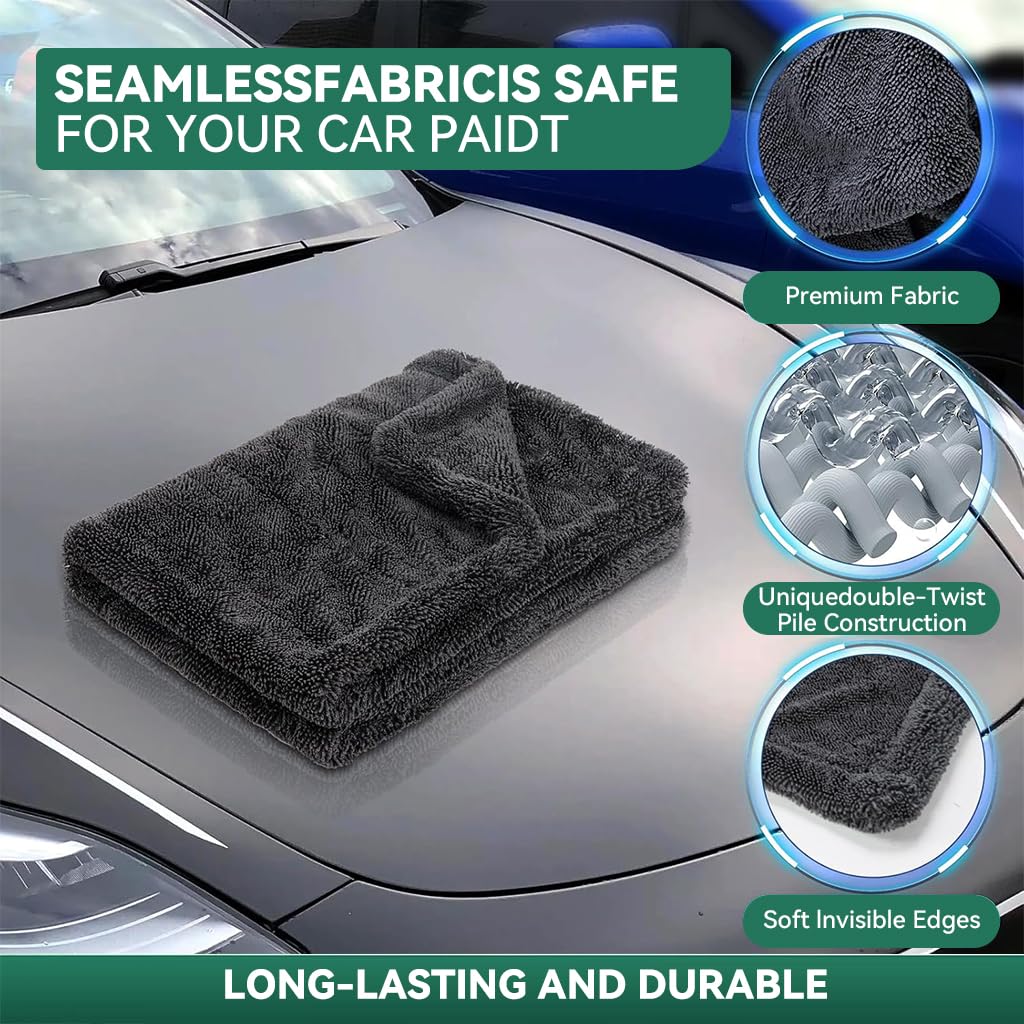 STHIRA Microfiber Cloth for Car with 40x60cm Size and 1100 GSM Ultra‑Absorbent Design | Safe Non‑Abrasive Cleaning Towel